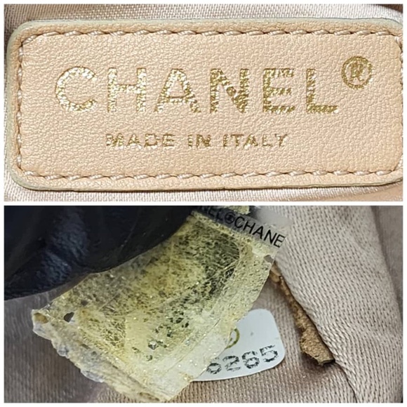 Authentic CHANEL Nylon Printed Quilted Accordion Flap Shoulder Bag Black/Gold - Picture 10 of 16